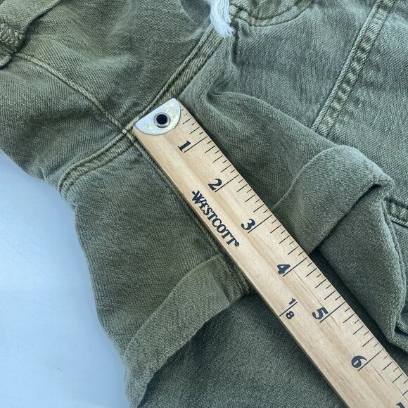 American Eagle Size 8 Olive Stretch Denim Utility Tomgirl Drawstring Shorts - Picture 13 of 16